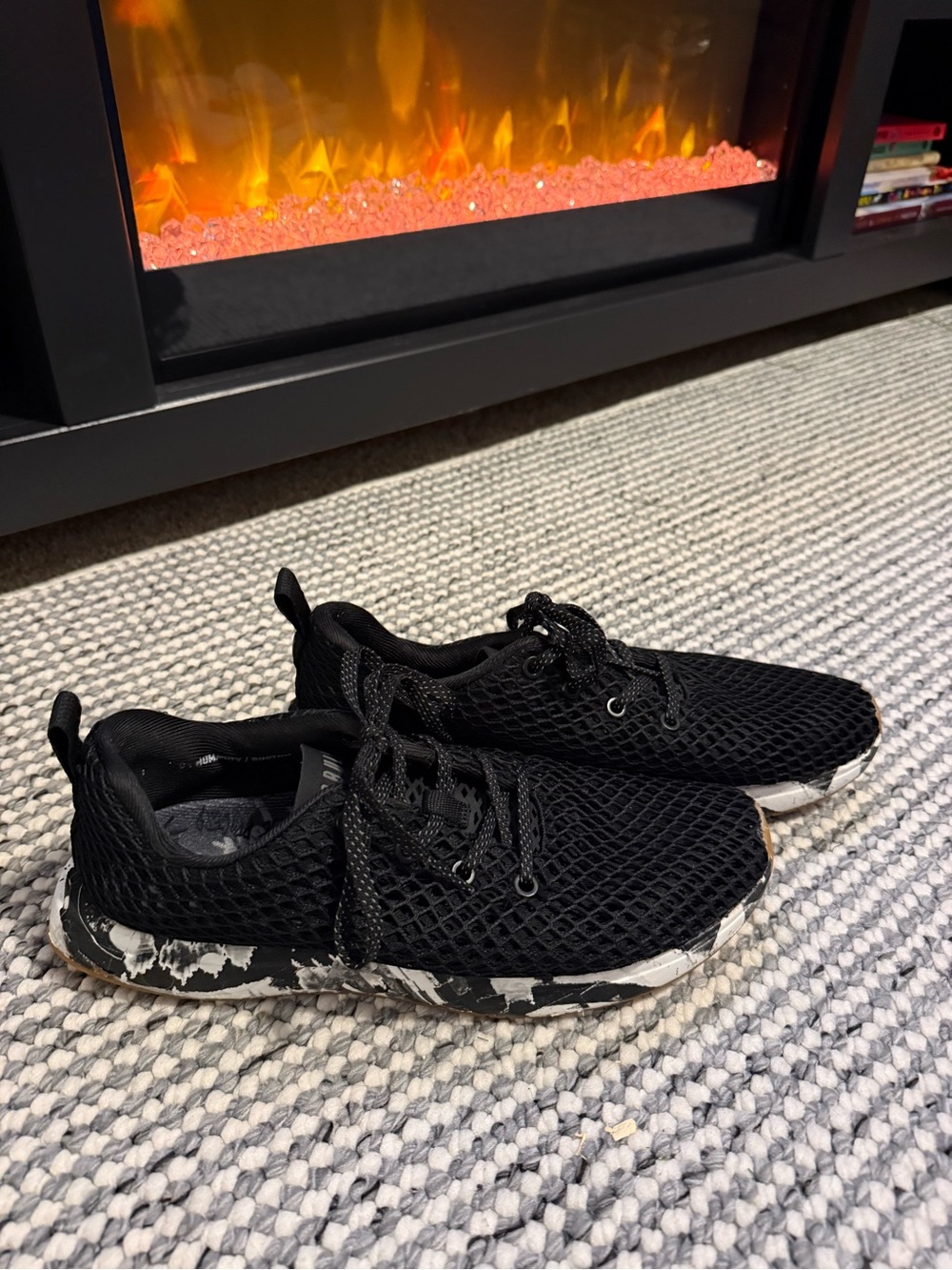 NOBULL Black Knit Sneakers with White Marbled Sole